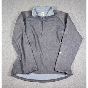 Patagonia R.5 Top 1/4 Zip Pullover Sweater Men M Gray Blue Wicking Lightweight